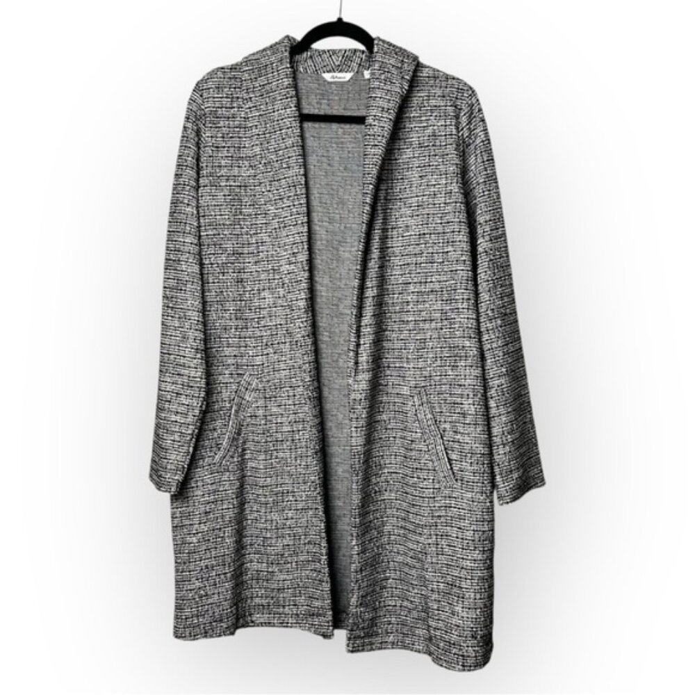 Reitmans Black & White Long Open Sweater L